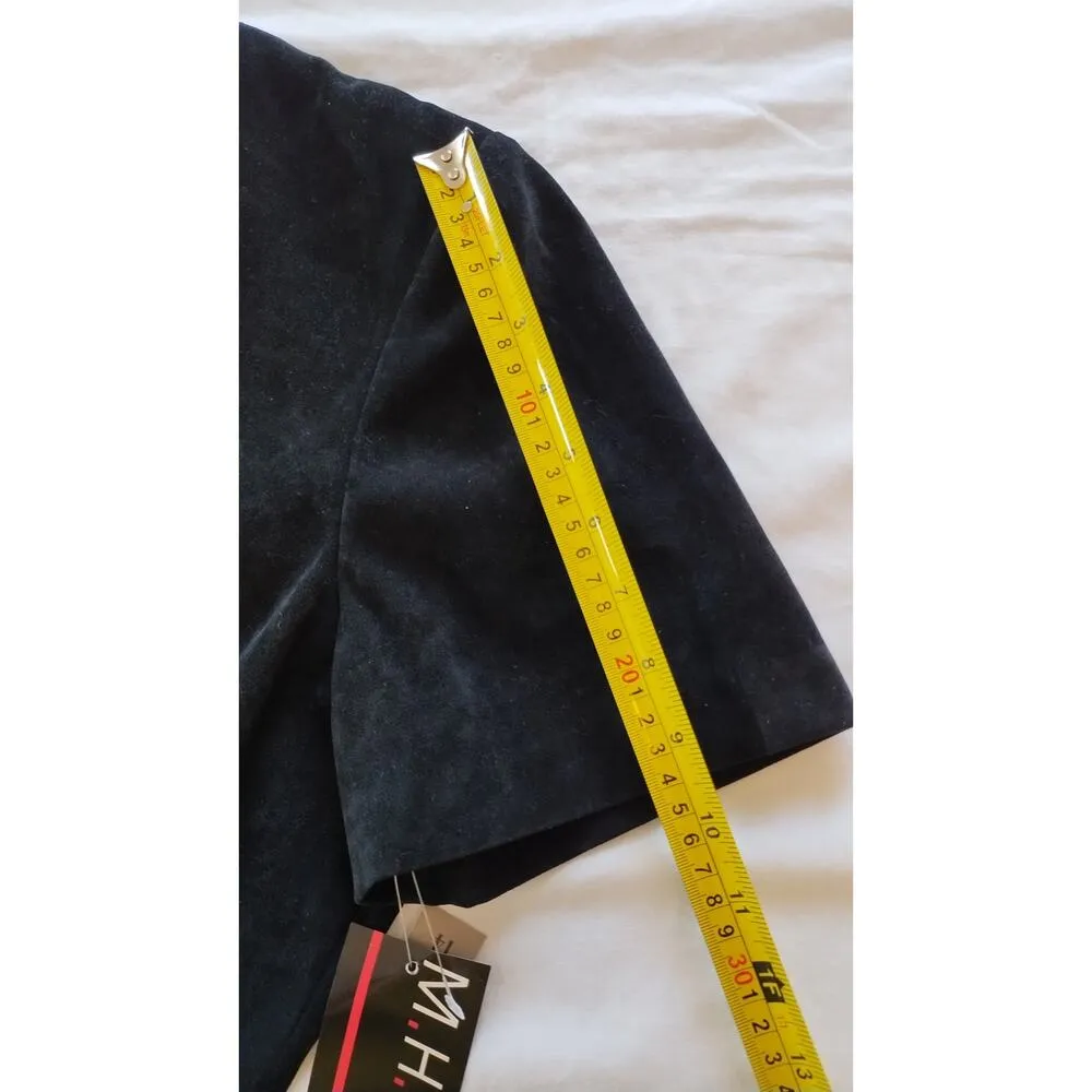 New Melissa Harper Women's Black Lined Dress Shoulder Pads Scarf Size 14 - Image 12