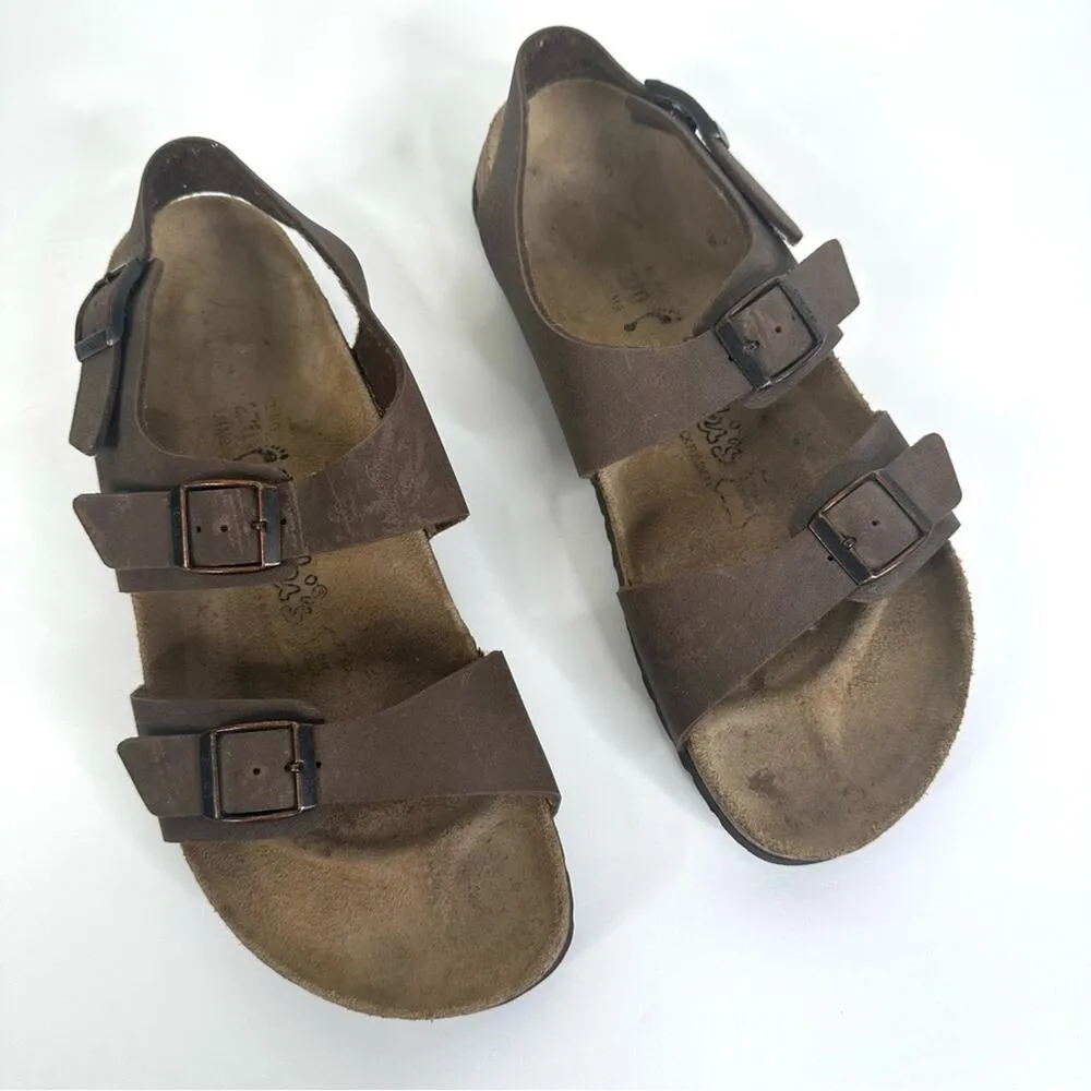 Birki’s Birkenstock Brown Leather Strappy Buckle Sandals Size 42 US 11 - Image 2