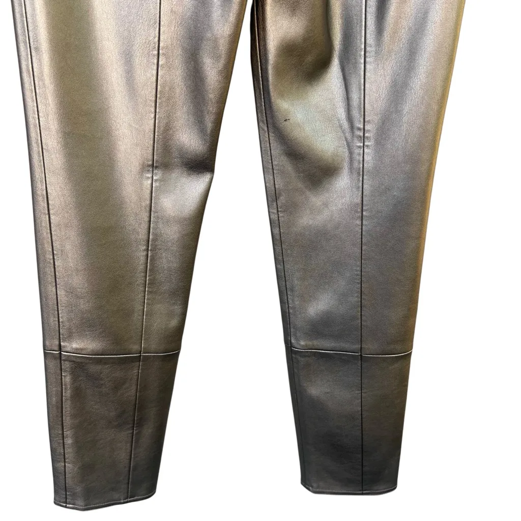 Milly High Waist Faux Leather Pants - Image 11