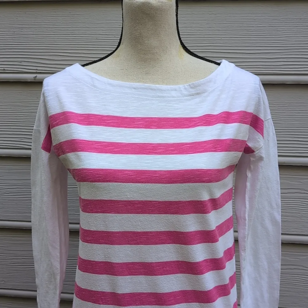 Loft Sequin Trim Striped Long Sleeve Tee | Loft Striped Long Sleeve Shirt - Image 2