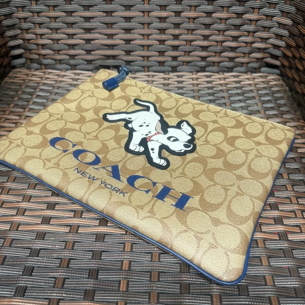 DISNEY X COACH LARGE POUCH IN SIGNATURE CANVAS WITH DALMATIAN 91247 - Image 3
