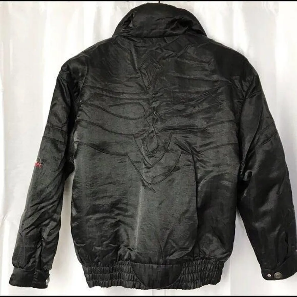 Vintage Bogner Ski Jacket Size 10 Black Satin 90s Retro Apres Ski Snow Resort - Image 6