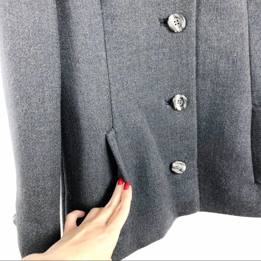 Vintage 1950s Claire Dratch Bethesda Fox Fur Collar Virgin Wool Jacket Coat S - Image 9