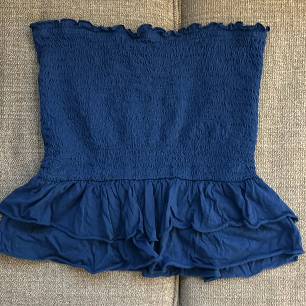 Abound tube top with double tiered ruffles. Royal blue. Womens size small. - Image 7