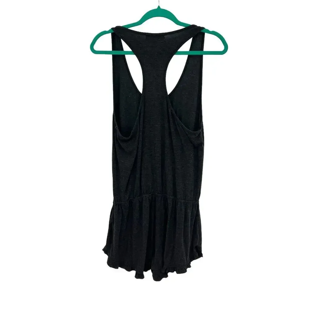 Spiritual Gangster Ruffle‎ Short Romper Charcoal Gray Sleeveless Size Medium - Image 7