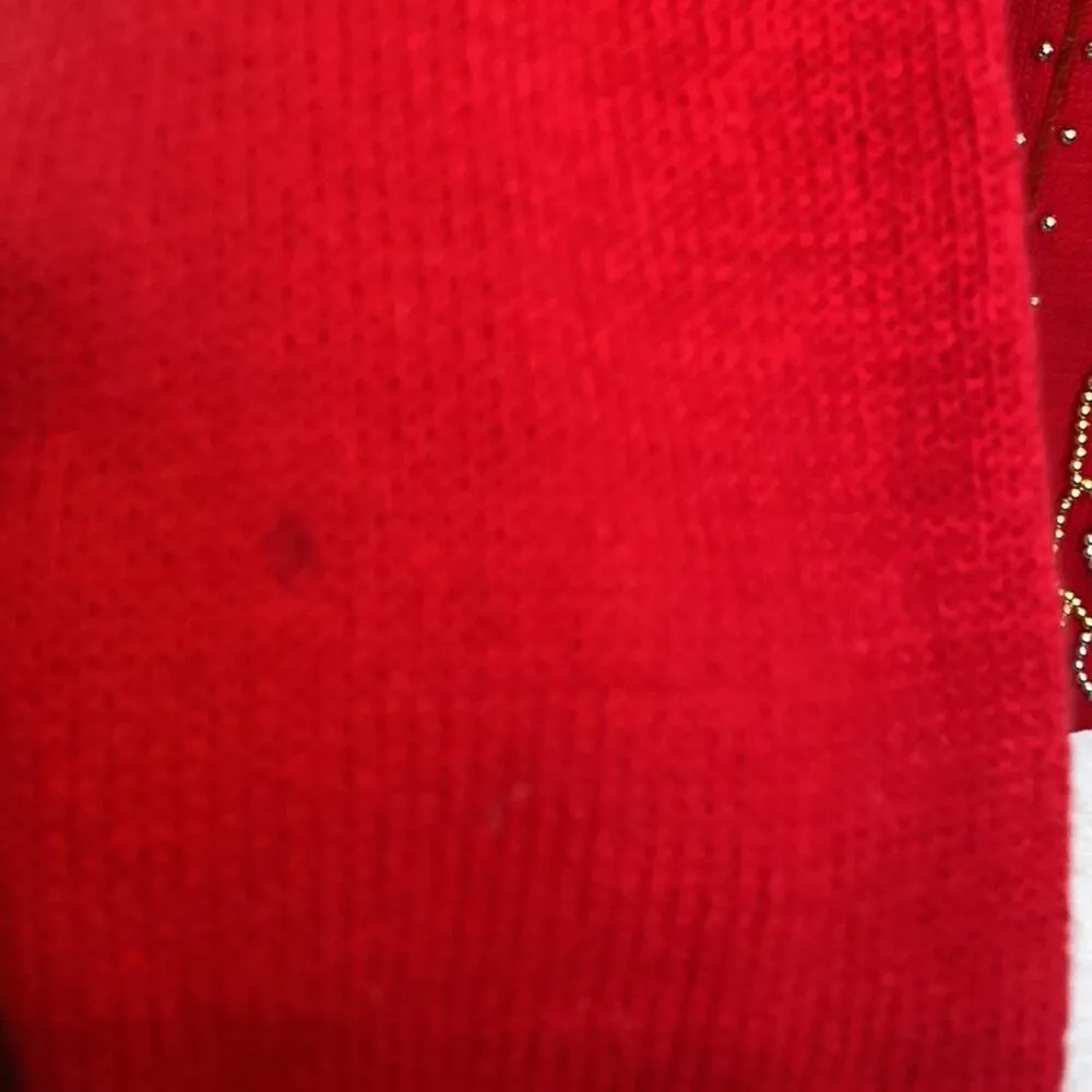 Victoria Jones Vintage 1980’s Mock Neck Oversized Knit Sweater Embellished Sz Sm - Image 2