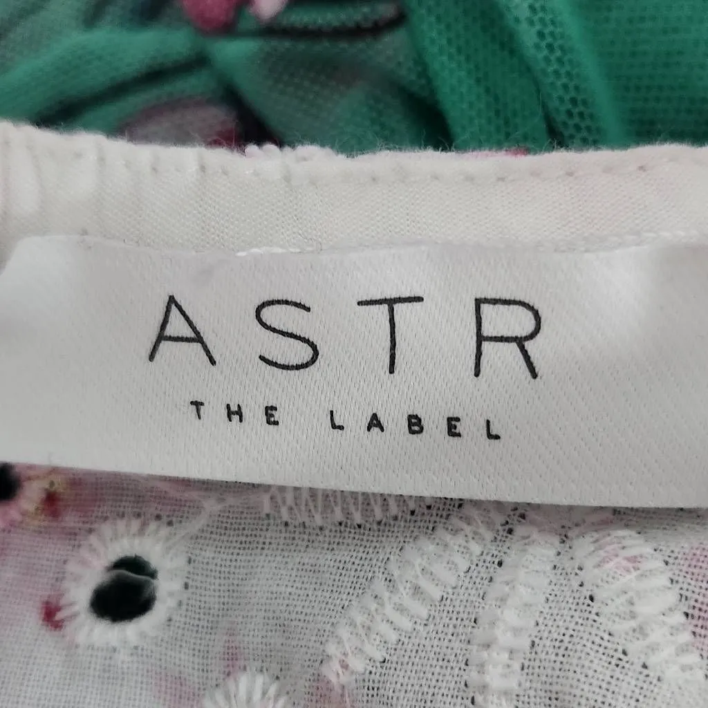 ASTR The Label Pink Floral Long Sleeve Crop Top Size Large Eyelet Lace Crop Top - Image 7