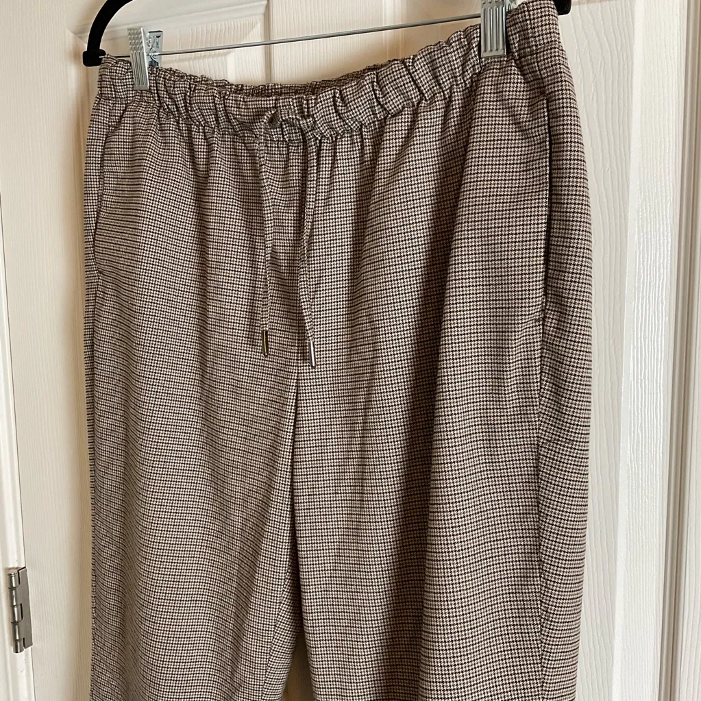 Nicole Miller Women's Plaid Pants, Front Pockets, Drawstring Size 8 - Image 3