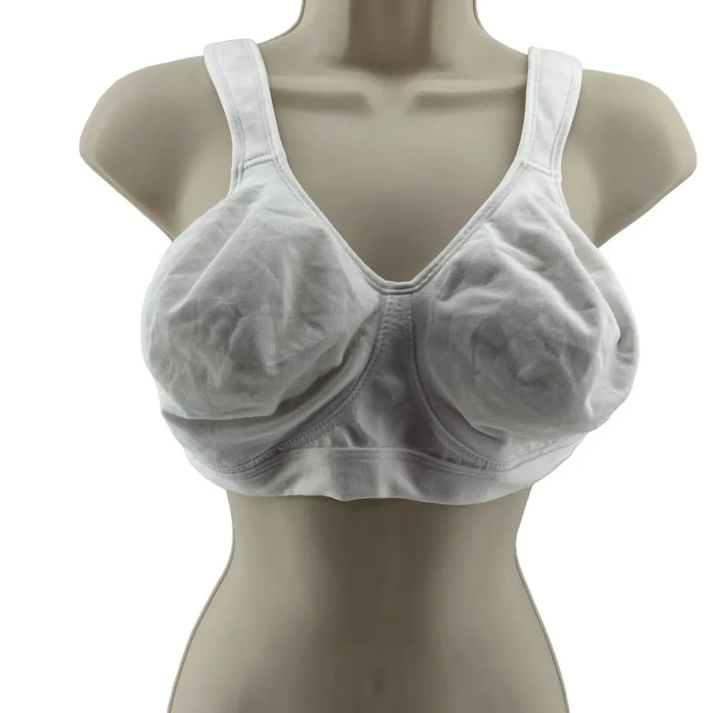 Playtex 18 Hour 474C Cotton Stretch Ultimate Lift & Support Wirefree Bra White 3 - Image 2