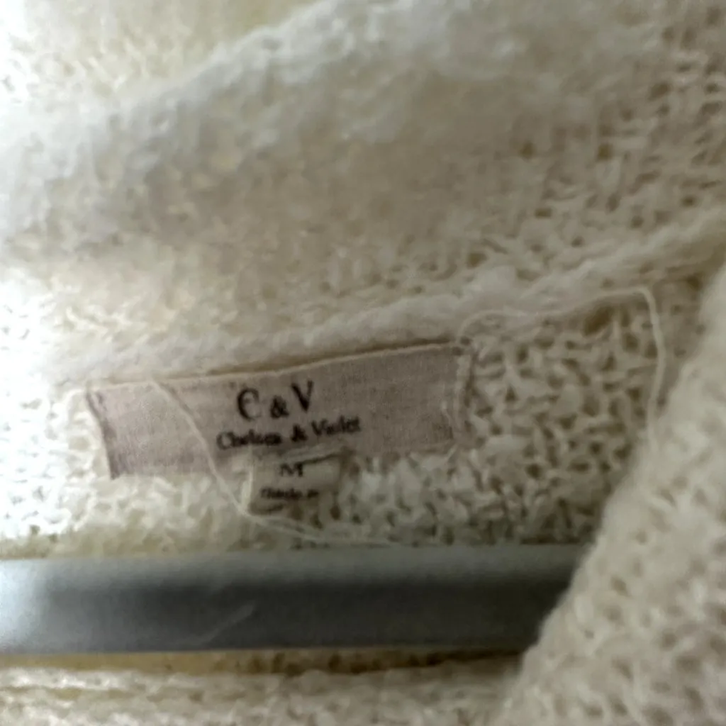 Chelsea & Violet Womens Drop Shoulder Turtleneck Sweater White Cream‎ Medium - Image 4