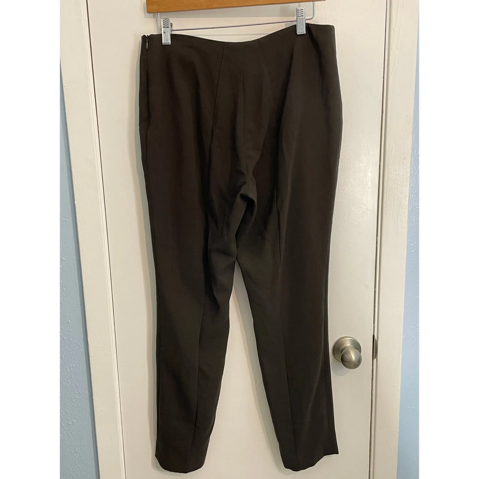 Akris Trouser Dress Pants Size 30 Brown Wool High Rise Tapered Leg Preppy Twee - Image 6