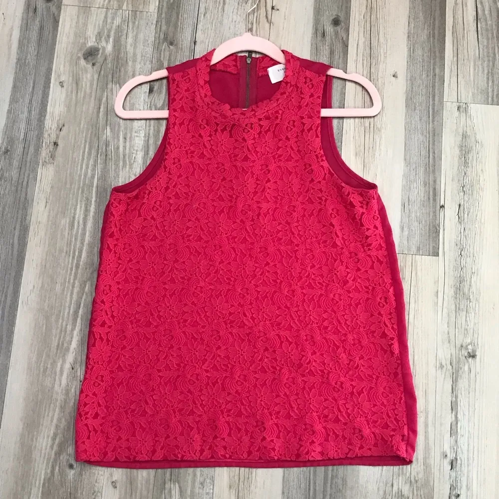 Everly Boutique Lace pink blouse sz small - Image 7