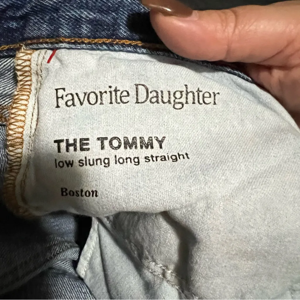 Favorite Daughter The Tommy‎ Low Slung Long Straight Boston Denim Jeans Blue Size 24 - Image 15