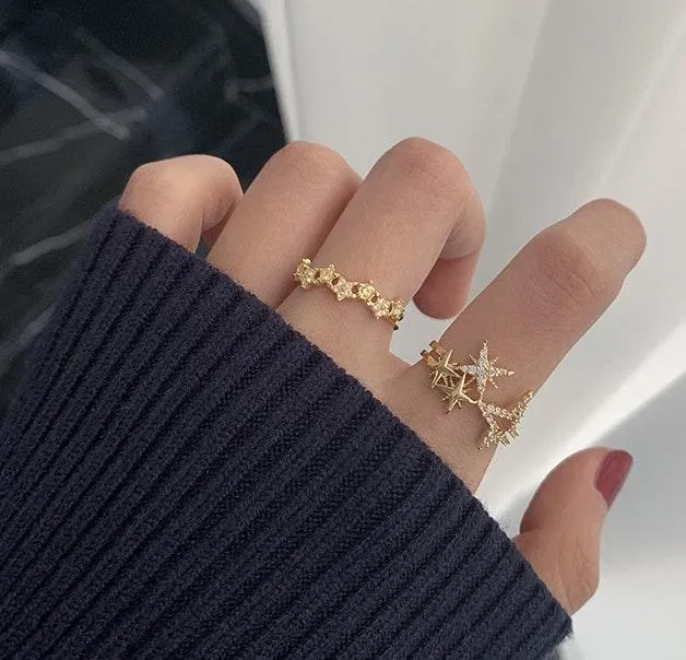 CZ/Star Clusters Ring Gold - Image 2