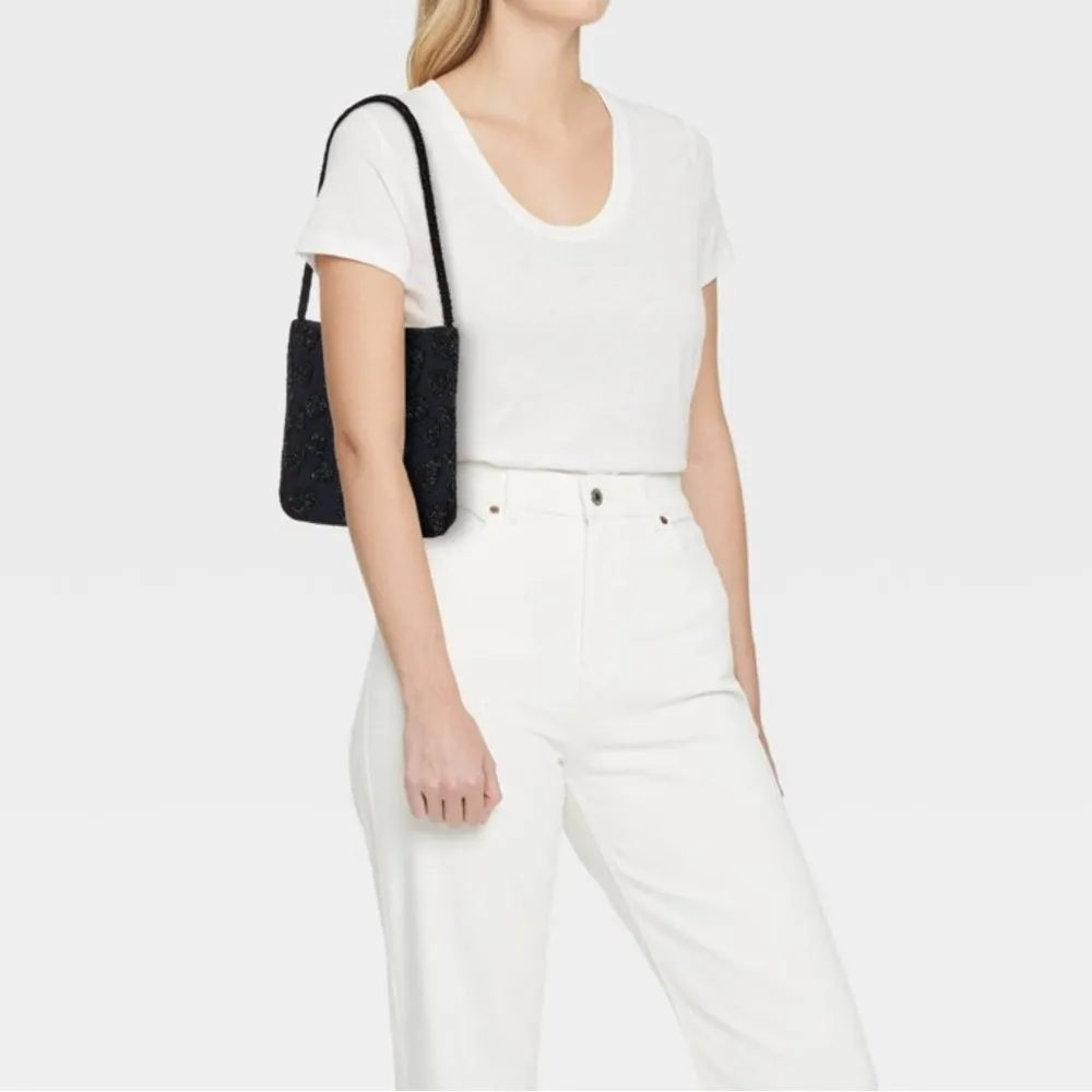 A New Day  Beaded Heart Shoulder Bag Black NWT - Image 6