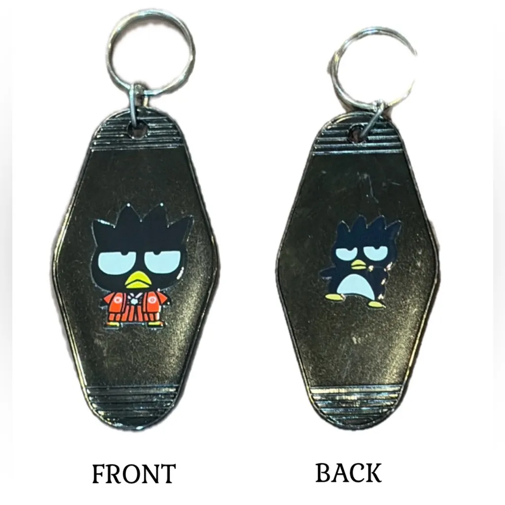 Custom-made Retro Motel-Style Keychain – Badtz Maru Design - Image 2