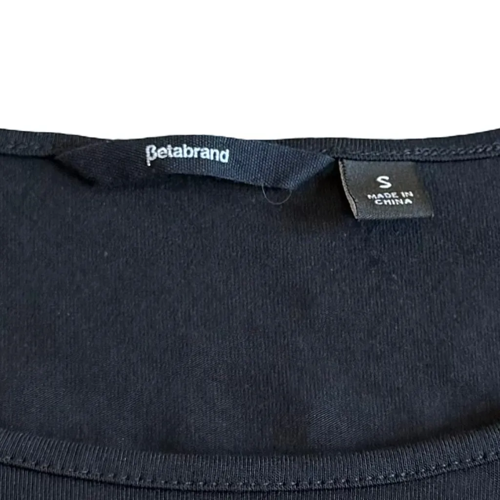 Betabrand Sweatshirt Travel Dress Black Packable Silk Modal Stretch Size Small - Image 15