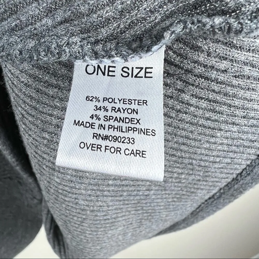 Gray Ribbed Sleevless T-Shirt Dress OS Minimal Basic - Image 4