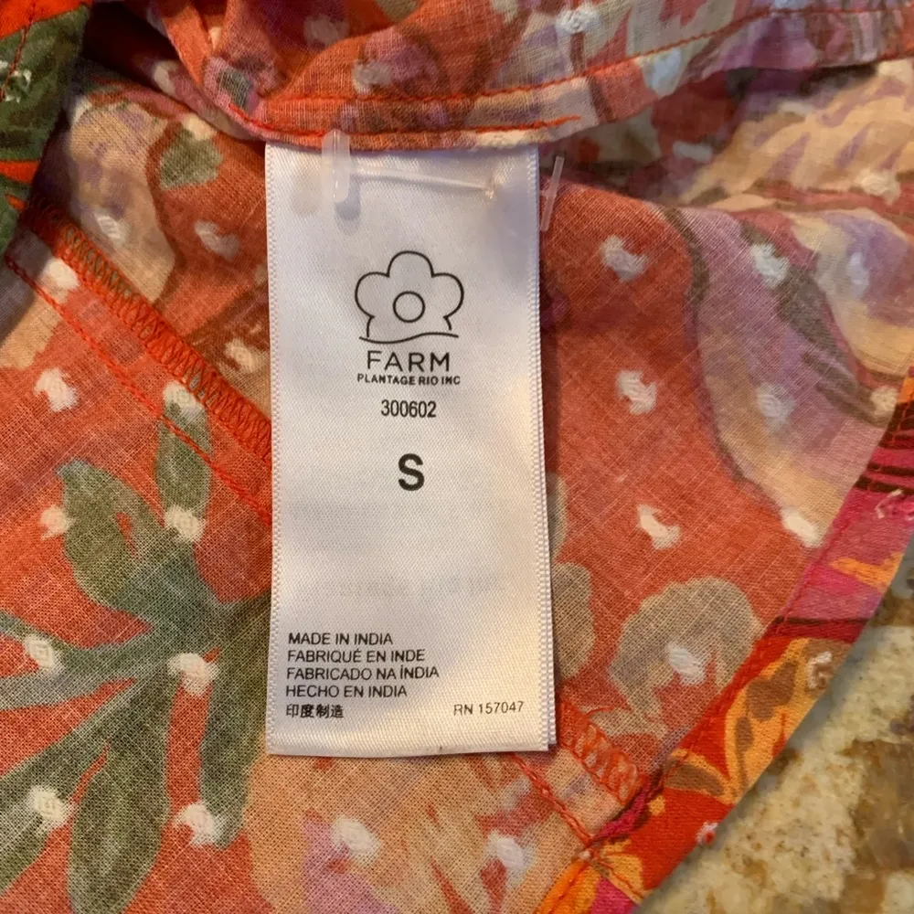 FARM Rio Red Ruffled Puff Sleeve Blouse - Image 8