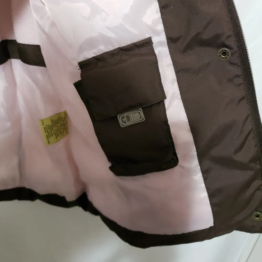 Maralyn & Me M Pink Brown Gorpcore Puffer Ski Jacket - Image 3