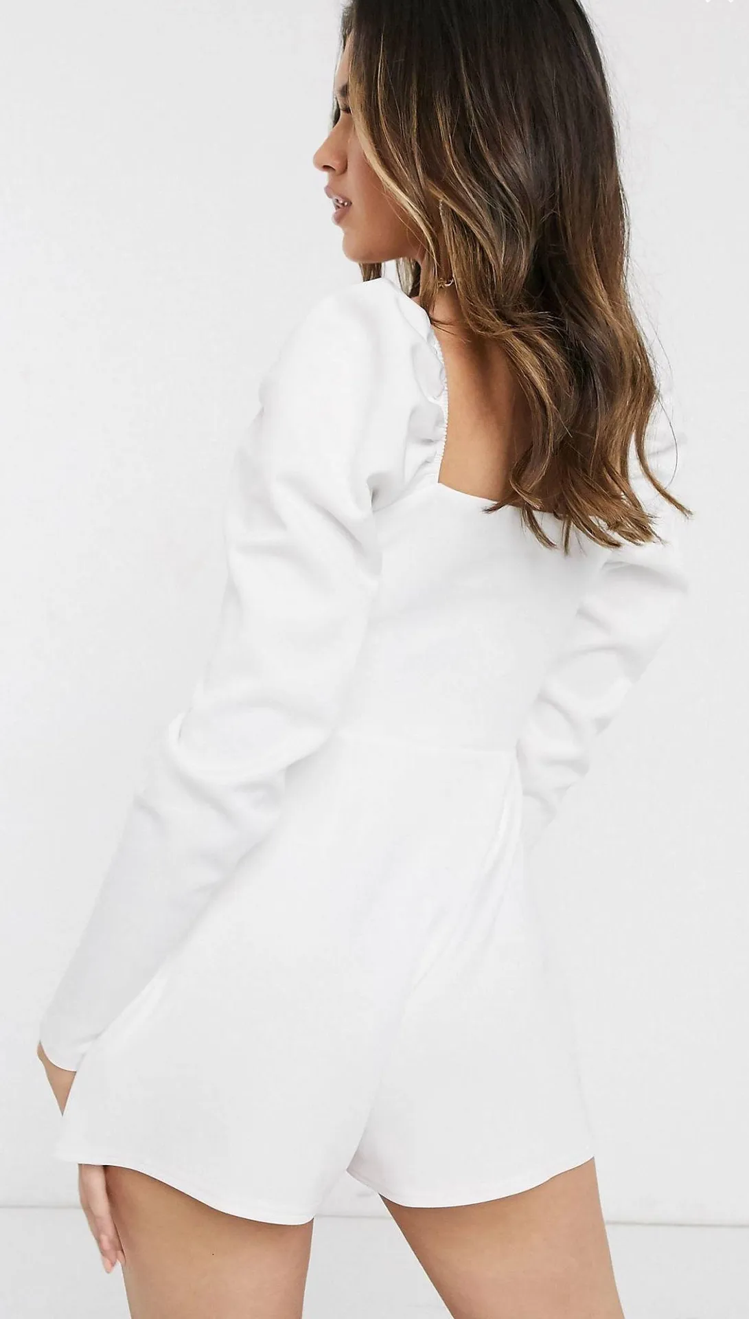 White LS Romper - Image 2