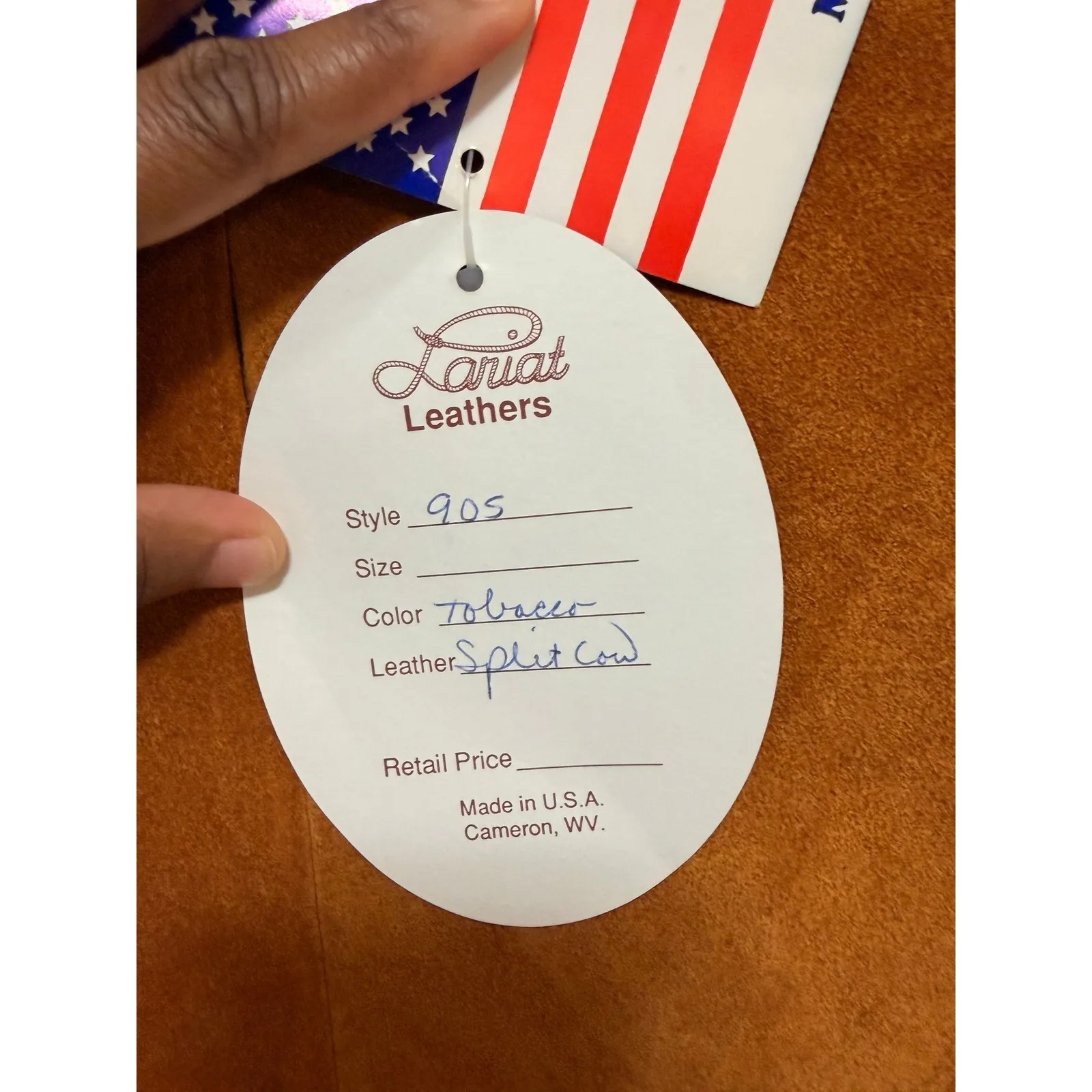 Lariat Leather Western Fringe Poncho Shawl Top Style 905 Tobacco Suede Brown Size L - Image 6