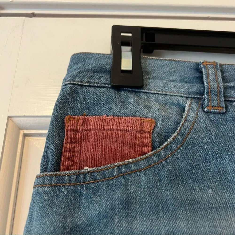 Dolce & Gabbana y2k Frey Hem Denim Mini Skirt with Contrasting Pockets - Image 11