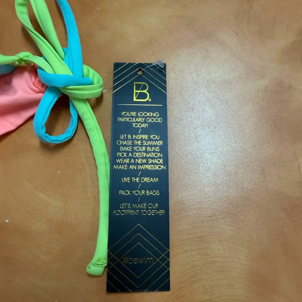 B. Swim Punchy Multi Bikini Bottom Blue Size M - Image 4