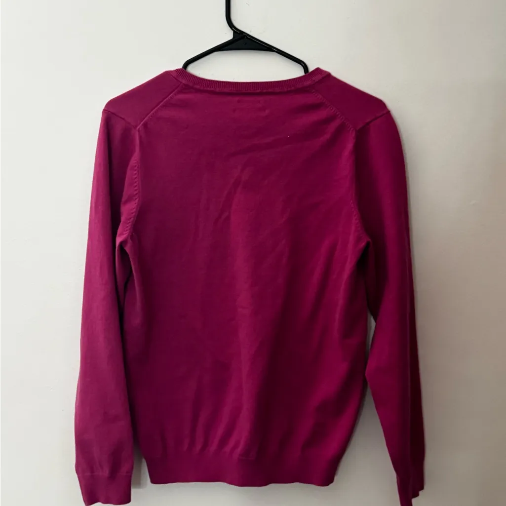 Tommy Hilfiger Vintage Y2K Fuchsia Cotton Blend Sweater XL - Image 5
