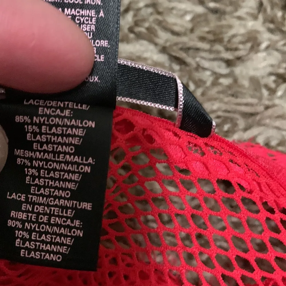 Victorias Secret Sexy Red lace Teddy thong mesh on butt size woman small - Image 10