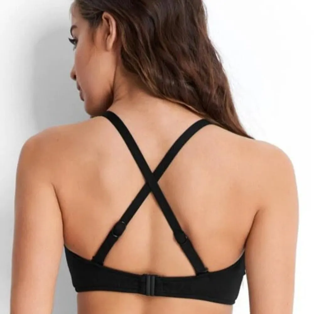 NWT Seafolly D Cup "U" Halter Bra Bikini Top in Black - Image 2