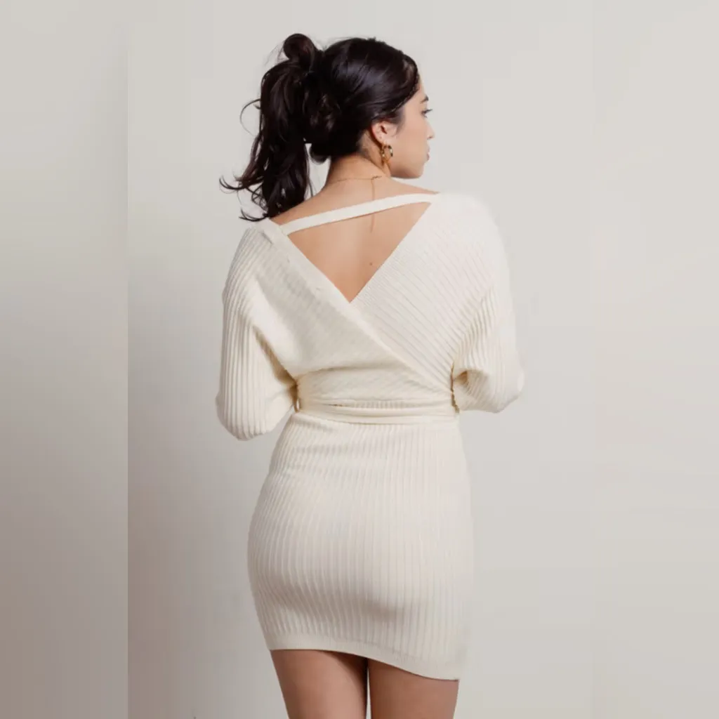 The Vintage Shop Women's Knitted Fashion Dress, Ivory Size M - Image 2