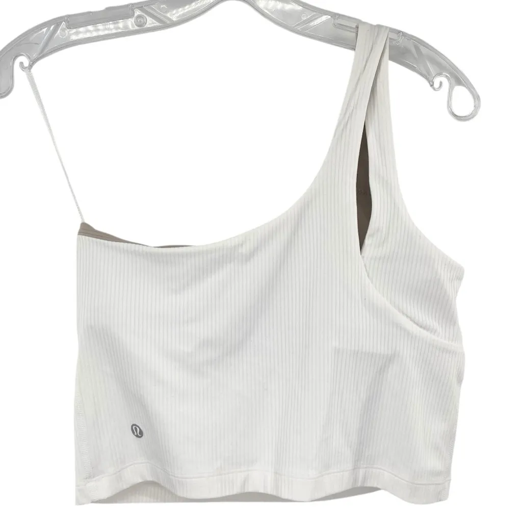 Lululemon Align White Ribbed Tank Top One Shoulder Size 8 - Image 2