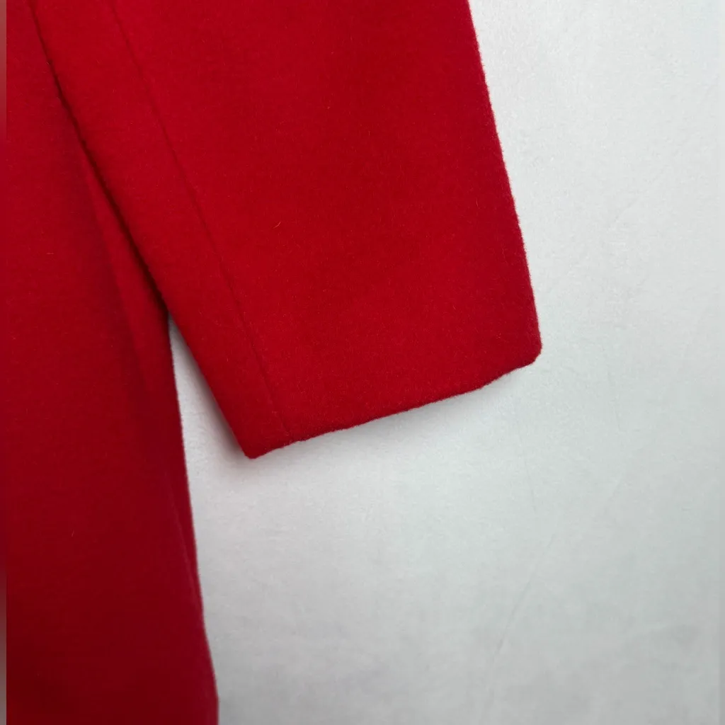 J.Jill Women’s Red Wool Blend Tailored Coat Jacket Pea Coat Petite Small Size undefined - Image 3