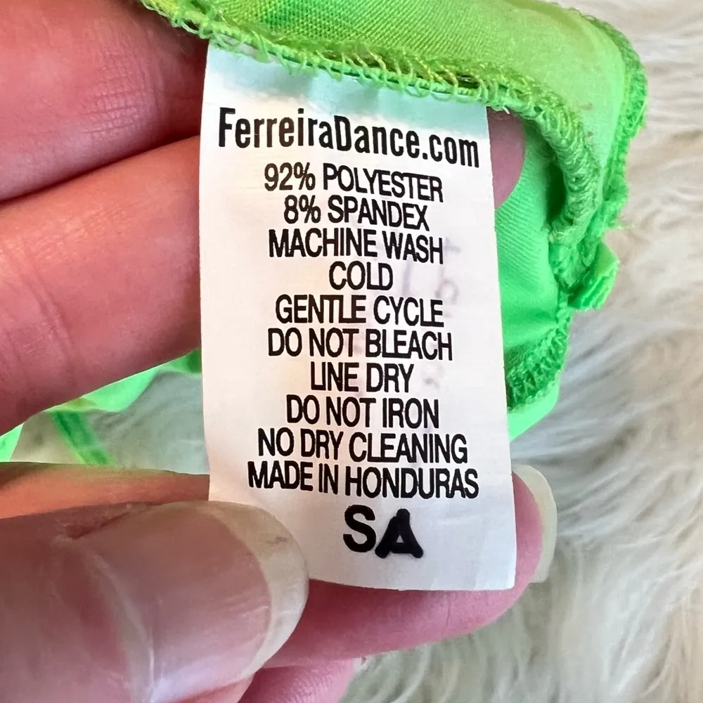 Ferreira Dance Sequin Crop Top w/ Tie Strap Detail Size Small Adult Green - Image 6