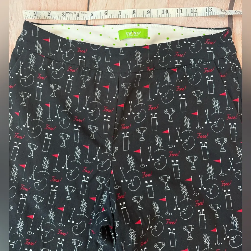 Swing Control women’s medium golf pants pull on Athletic Sporty White - Image 2