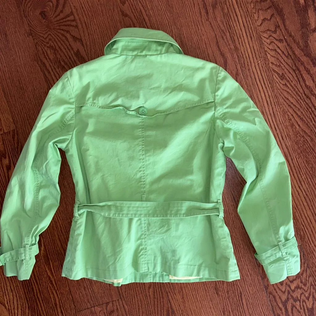 Talbots Stretch Pea Coat Jacket Size 8 Tie Waist Pistachio Size Medium - Image 7