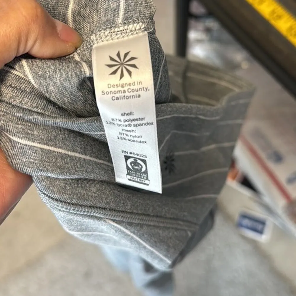 Athleta HIGH RISE HEATHER STRIPE CHATURANGA TIGHT athletic athleisure sz M - Image 8