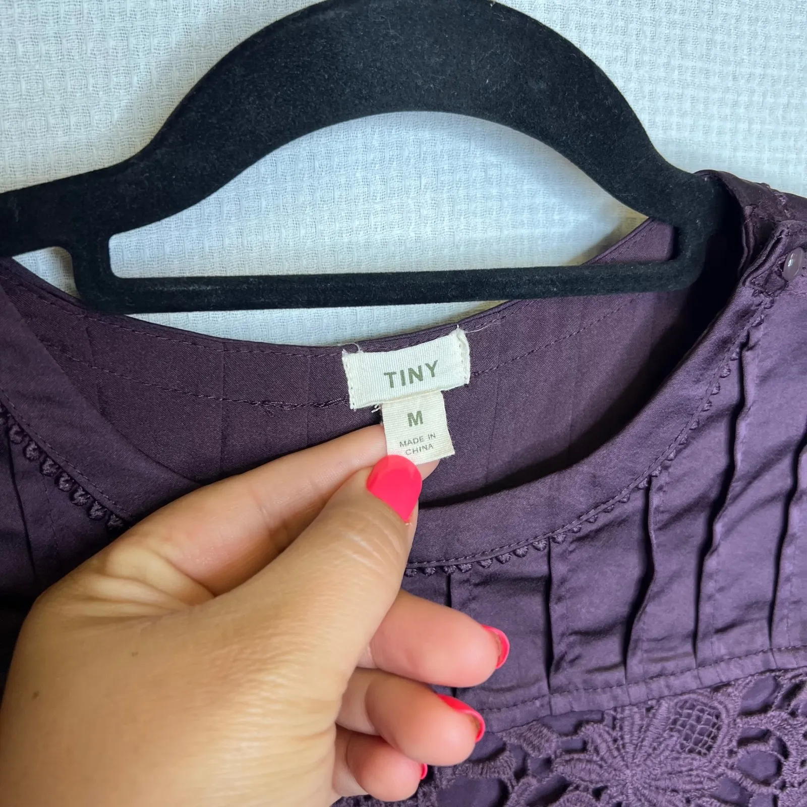 Tiny by Anthropologie Voilet Purple Lace Applique Long Sleeve‎ Top Womens Size M Size M - Image 5