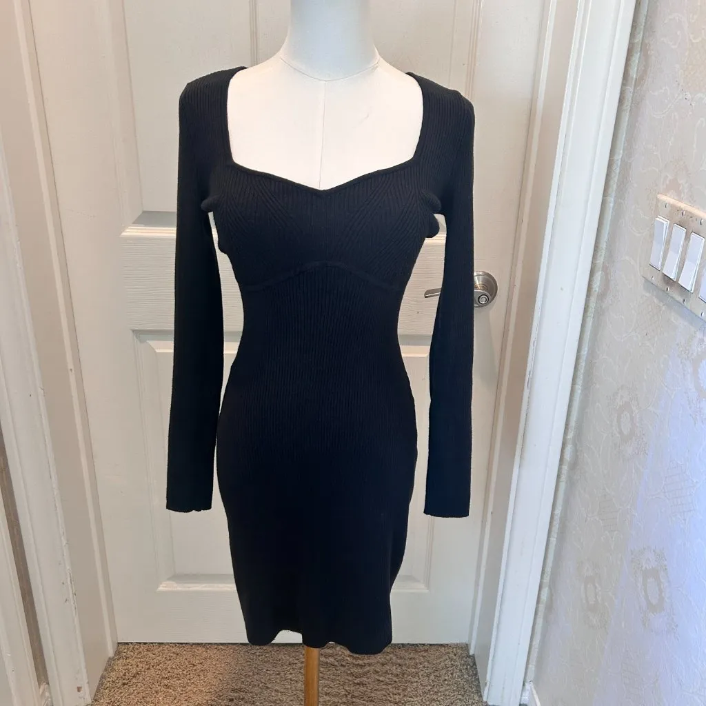 ABERCROMBIE FITCH Black Long Sleeve Knit Dress in Size Small - Image 7