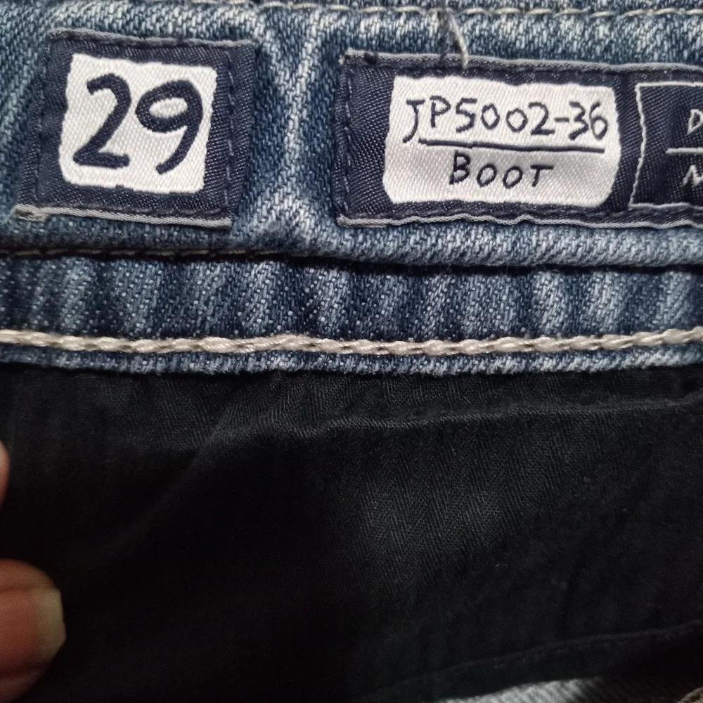 Miss Me 29x26 Boot Cut Medium Wash Crystal Mesh Jeans JP-5002-36 Short - Image 8