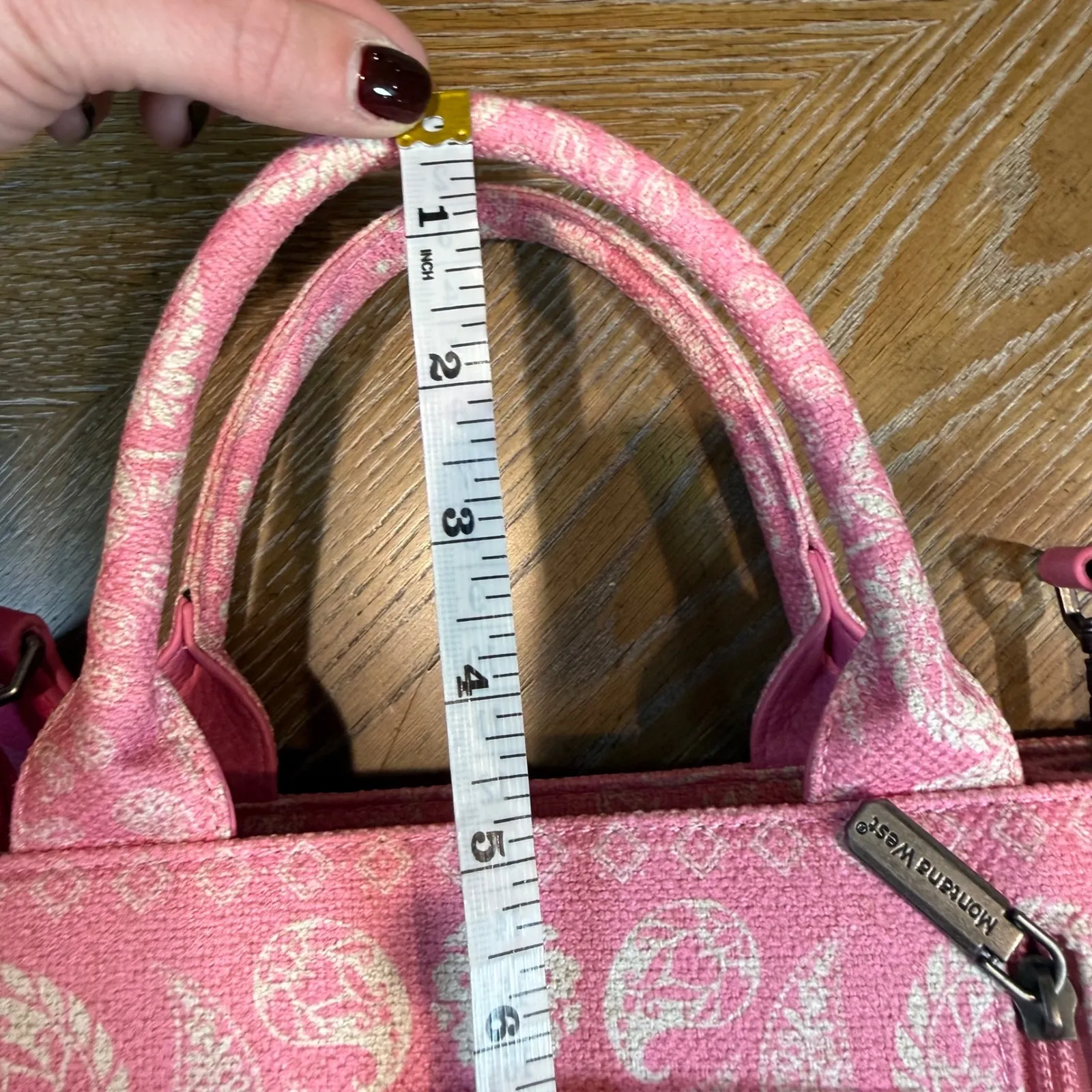 Montana West Rhinestone Paisley Pink Satchel Tote Purse Cloth Cowgirl Western - Image 10