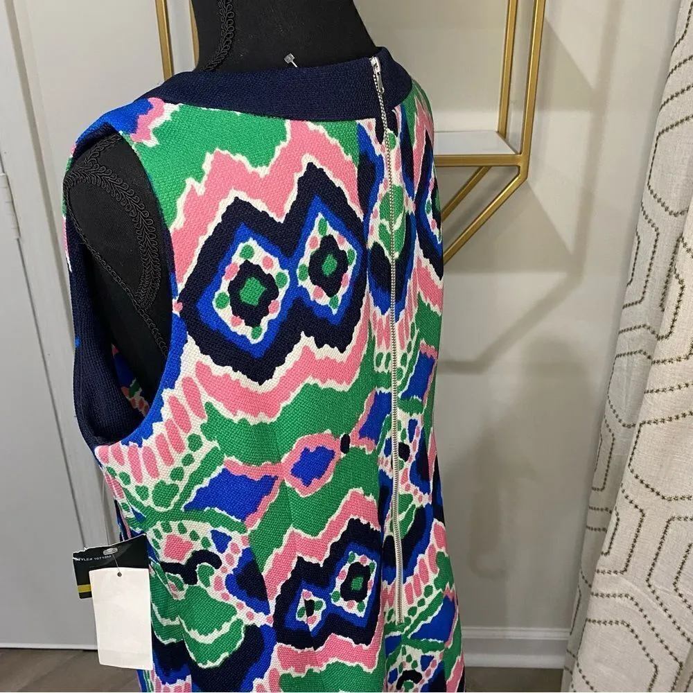 Gabby Skye Colorful Keyhole Neck Sheath Dress Sleeveless Sz 14 - Image 5