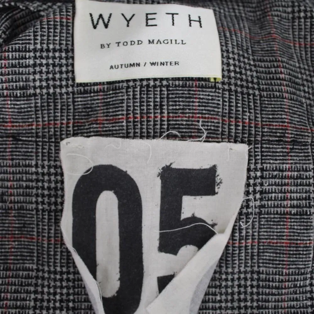 Wyeth by Todd Magill Wool Houndstooth Plaid Blazer Black - Image 9