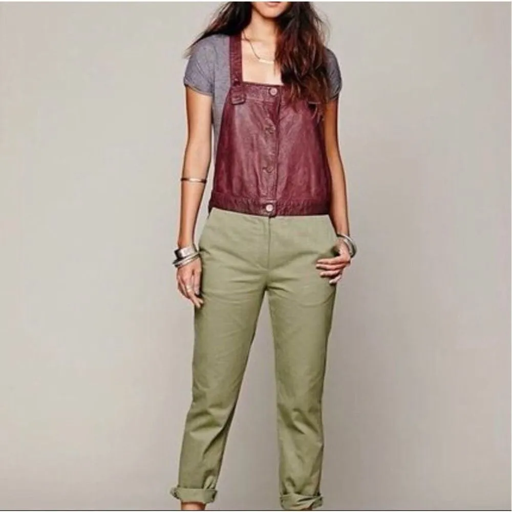 What Goes Around Comes Around Womens Green Tempest Straight Leg Overalls Medium - Image 15