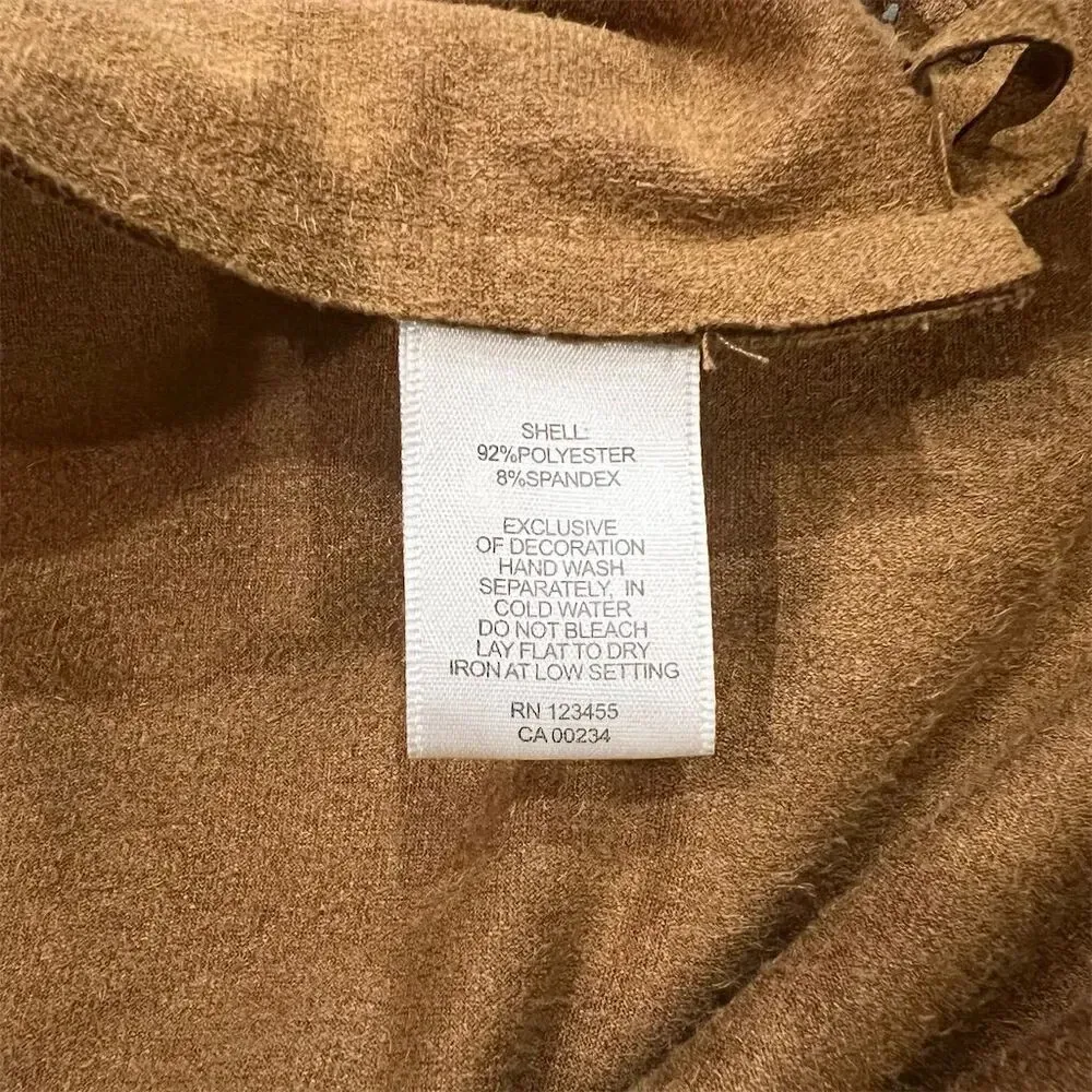 Lord & Taylor Design Lab Women's Brown Sleeveless Boho Crochet - Image 10