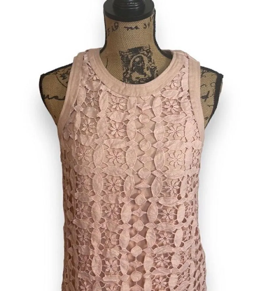 Sugarlips Denim & Lace Pink Sheath Dress Women’s Size Small - Image 4