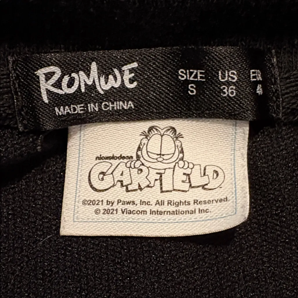 Garfield Small I Hate Mondays Black Sweatshirt Crewneck - Image 3