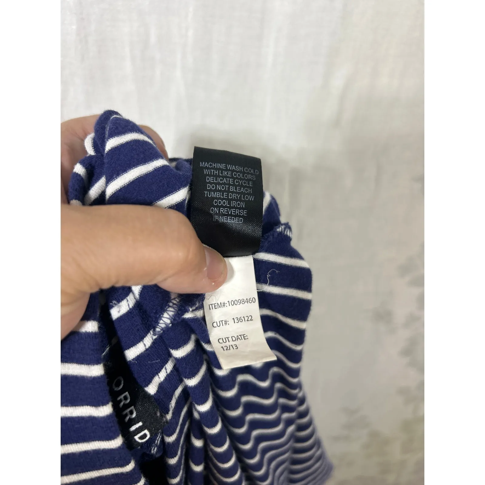 Torrid Maxi Skirt 3 3X Navy Blue White Asymmetrical Stripes Jersey Knit - Image 9