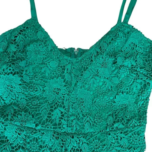Jack by BB Dakota Anthropologie Lace Romper Sleeveless Green‎ V-Neck Size 4 - Image 8